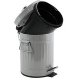 MSV Prullenbak/pedaalemmer - Industrial - metaal - taupe - 3L - 17 x 26 cm - Badkamer/toilet