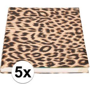 5x Bruin/zwart kaftpapier panters/luipaarden 1000 cm - Kaftpapier