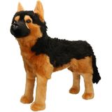 XL Knuffel Duitse Herder hond bruin/zwart 53 cm knuffels kopen - Knuffel huisdieren