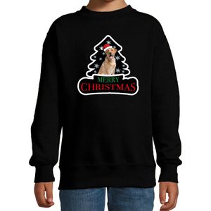 Dieren kersttrui labrador zwart kinderen - Foute honden kerstsweater - kerst truien kind