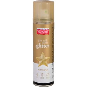 Glitterspray/decoratie spray - goud - 100 ml - Hobbyverf