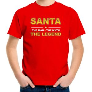Santa t-shirt / the man / the myth / the legend rood voor kinderen - kerst t-shirts kind