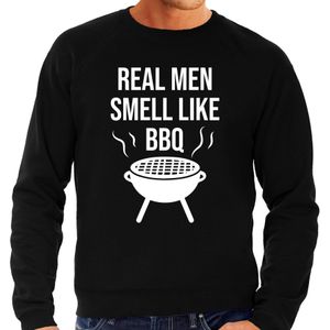 Real men smell like bbq / barbecue cadeau sweater zwart voor heren - Feesttruien