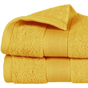 Atmosphera Badhanddoek - 8x - okergeel - 50 x 90 cm - katoen - 450 grams - luxe handdoek - Badhanddoek