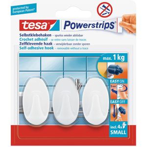 12x Tesa Powerstrips ovale haken small - Klusbenodigdheden - Huishouden - Verwijderbare haken - Opplak haken 3 stuks