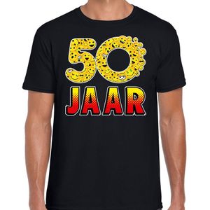 Verjaardag t-shirt 50 Jaar geworden/ Abraham - zwart - heren - Funny Emoticons - Feestshirts