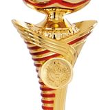 Luxe trofee/prijs beker - goud  - rode lijnen - kunststof - 22 x 8 cm - Fopartikelen