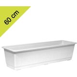 Plantenbak/bloembak - Set van 4x stuks - wit - rechthoekig - 60 x 17,5 x 14,5 cm - Plantenbakken
