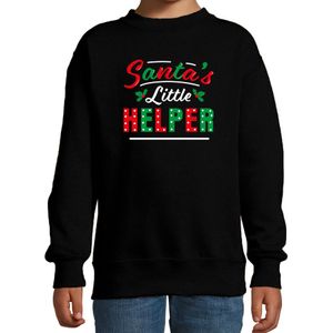 Santas little helper / Het hulpje van de Kerstman Kerstsweater / Kersttrui zwart voor kinderen - kerst truien kind