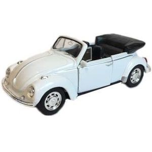 Speelgoed VW Beetle wit cabrio autootje 12 cm - Speelgoed auto's