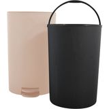 MSV Pedaalemmer - 2x - kunststof - beige - 3L - klein model - 15 x 27 cm - Badkamer/toilet