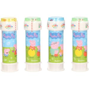 24x Peppa Pig bellenblaas flesjes met bal spelletje in dop 60 ml voor kinderen - Bellenblaas