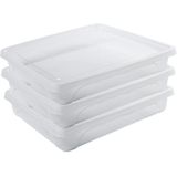 5x Voorraad/vershoudbakjes laag 1,5 liter transparant 24 x 20 x 5 cm - Vershoudbakjes