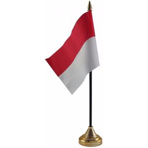 Polyester Indonesische vlag voor op bureau 10 x 15 cm - Vlaggen