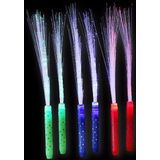 Set van 10x stuks fiber sprieten stick met groen LED licht - Discolampen