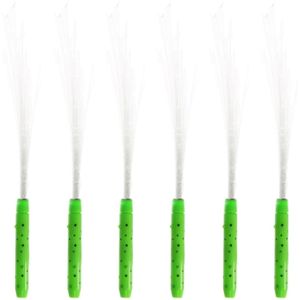 Set van 10x stuks fiber sprieten stick met groen LED licht - Discolampen