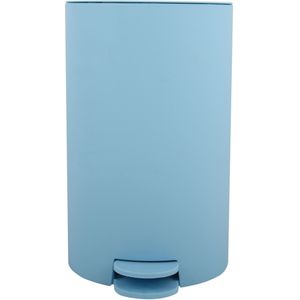 Prullenbak/pedaalemmer - kunststof - lichtblauw - 3 liter - 15 x 27 cm - Badkamer/toilet - Pedaalemmers