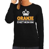 Koningsdag sweater - oranje is niet mijn ding - dames - zwart - Feesttruien
