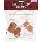 Penis diadeem - piemel hoofdband - kunststof - naturel kleur - vrijgezellenfeest - Verkleedattributen