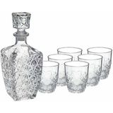 Bormioli Whisky set - karaf met 6 glazen - Dedalo serie - Whiskeyglazen