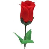 2x Voordelige rode roos kunstbloemen 28 cm - Kunstbloemen