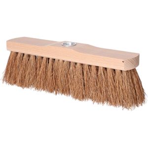 Buiten bezemkop - FSC hout - schroefdraad - 29 cm - kokosnoot vezels - bruin - straatbezem - Bezem
