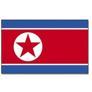 Landen thema vlag Noord Korea 90 x 150 cm feestversiering - Vlaggen