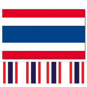 Landen vlaggen versiering set - Thailand - Vlag 90 x 150 cm en vlaggenlijn 9 meter - Vlaggen
