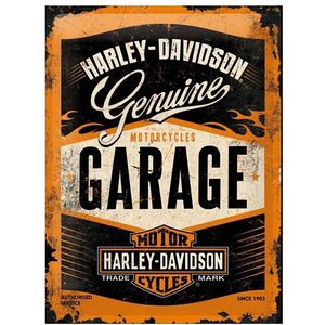Retro muurplaatje Harley Davidson 30 x 40 cm - Feestdecoratieborden