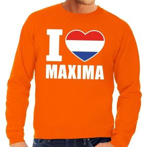 Oranje I love Maxima sweater heren - Feesttruien