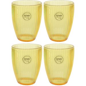 Set van 4x stuks kunststof bekers goud/geel 200 ml - Drinkglazen