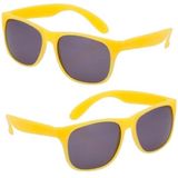 10x stuks zonnebril met kunststof geel montuur - Verkleedbrillen