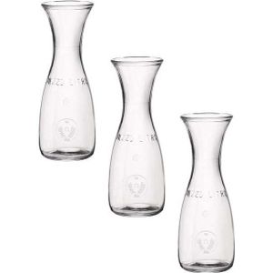 Set van 5x stuks glazen water karaffen van 0,5 liter - Sapkannen/waterkannen
