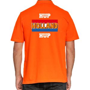 Grote maten oranje polopoloshirt Holland / Nederland supporter hup Holland hup EK/ WK voor heren - Feestshirts