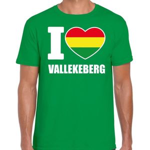 Carnaval I love Vallekeberg t-shirt groen voor heren - Feestshirts