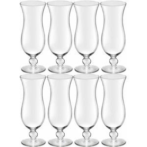 8x Cocktailglazen transparant 440 ml Hawai serie - 44 cl - Cocktail glazen - Cocktails drinken - Cocktailglazen van glas