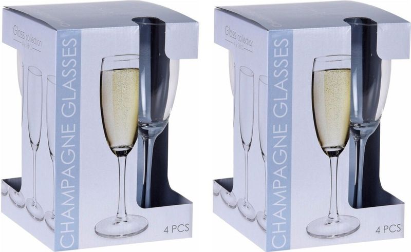 24x stuks Champagne glazen set van 180 ml - Luxe drink glazen sets