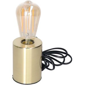 Tafellamp Goud - metaal - IP20 schakelaar - 7.5 x 7.5 x 10 cm - inclusief LED Retro lamp - Tafellampen