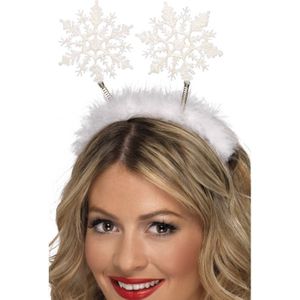 Kerst diadeem/tiara met sneeuwvlokken - Verkleedattributen