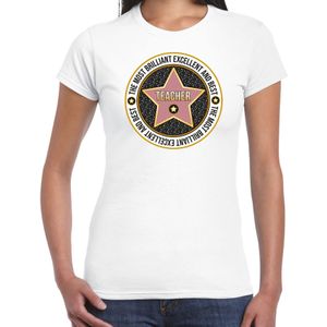 Cadeau t-shirt voor dames - teacher/lerares - wit - bedankje - verjaardag - Feestshirts