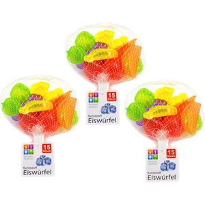 IJsblokjes - 45x - fruitvormpjes kleurenmix - kunststof - herbruikbaar - IJsblokjesvormen