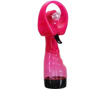 Gerimport waterspray ventilator - 1x stuks - roze - 27 cm - verkoeling in de zomer - Ventilatoren