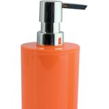 MSV badkamer droogloop mat - Napoli - 45 x 70 cm - met bijpassend zeeppompje - oranje