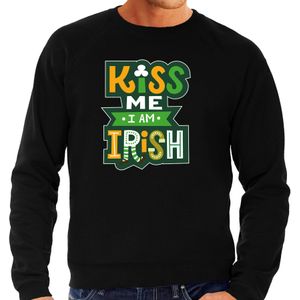 Kiss me im Irish / St. Patricks day sweater / kostuum zwart heren - Feestshirts