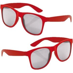 4x stuks rode kinder feest- en zonnebril  - Verkleedbrillen