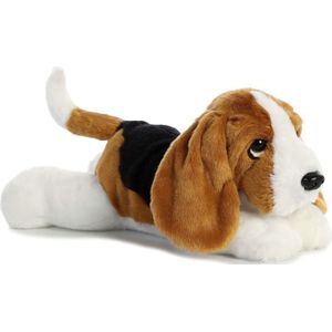 Knuffel Basset hound hond zwart/bruin/wit 30 cm knuffels kopen - Knuffel huisdieren