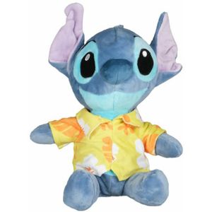 Disney pluche knuffel Stitch - Lilo and Stitch - Hawaii blouse geel - 30 cm - Bekende figuren - Knuffeldier