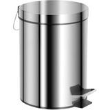 Badkamer/toilet set pedaalemmer 5 liter en toiletborstel RVS - Badkameraccessoireset