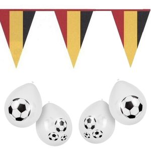 Boland voetbal set Belgie - Rode duivels - Vlaggenlijn en ballonnen - Ballonnen