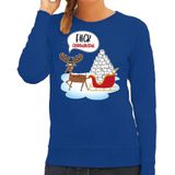 F#ck coronavirus foute Kerstsweater / outfit blauw voor dames - kerst truien